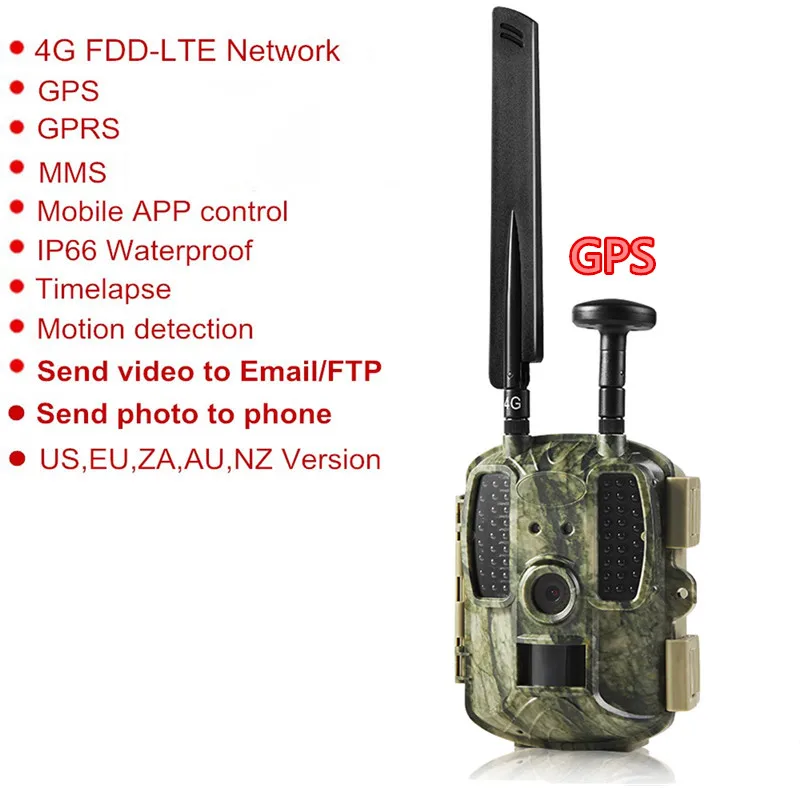 

GPS 4G Hunting Camera MMS Digital Video Camera Trail Support FTP Email GPRS GSM Wild Camera Photo Traps 4G Night Vision Hunt CAM