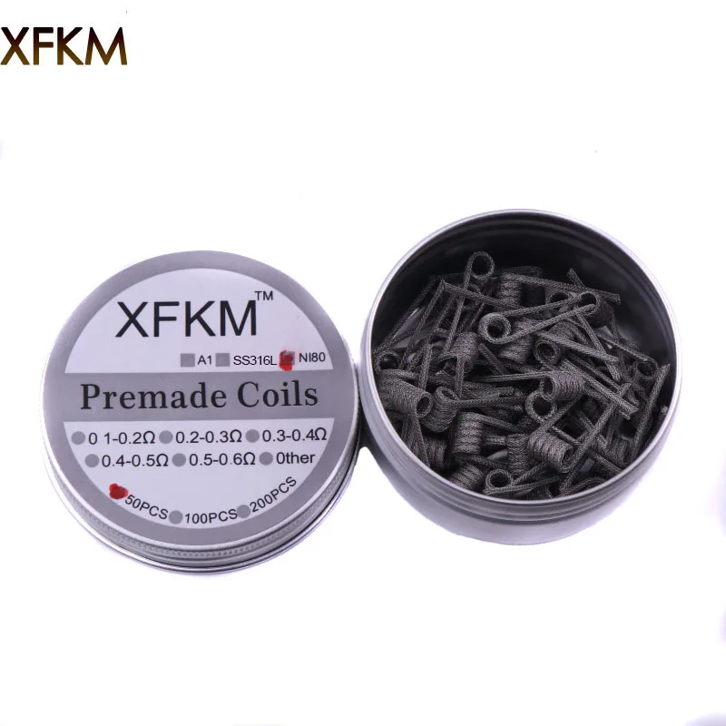 50 шт. нагревательная катушка XFKM Alien Clapton два ядра|clapton coil|premade coilprebuilt coil |