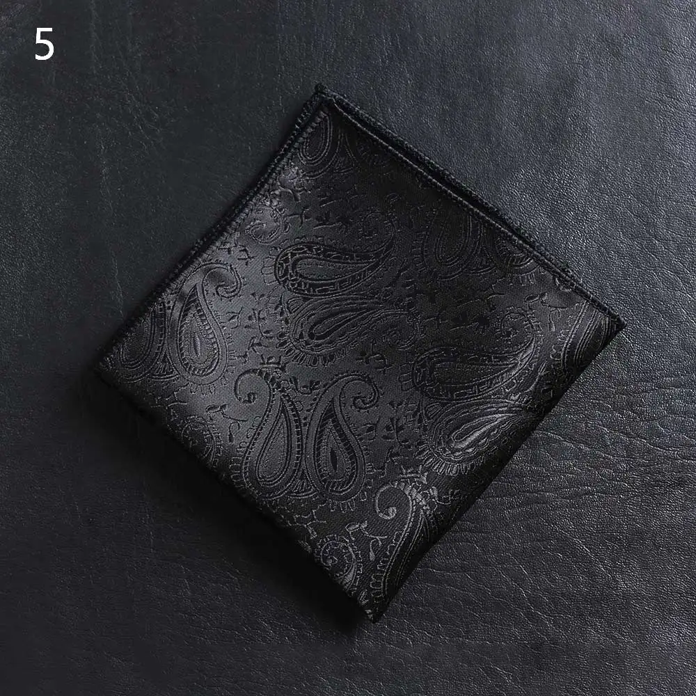 5 Ties 23*23 см винтажная атласная Вышивка Пейсли для мужчин бизнес платок Карманный квадратный цветочный полотенце для сундуков носовые платки для костюма аксессуары - Цвет: 5 Ties