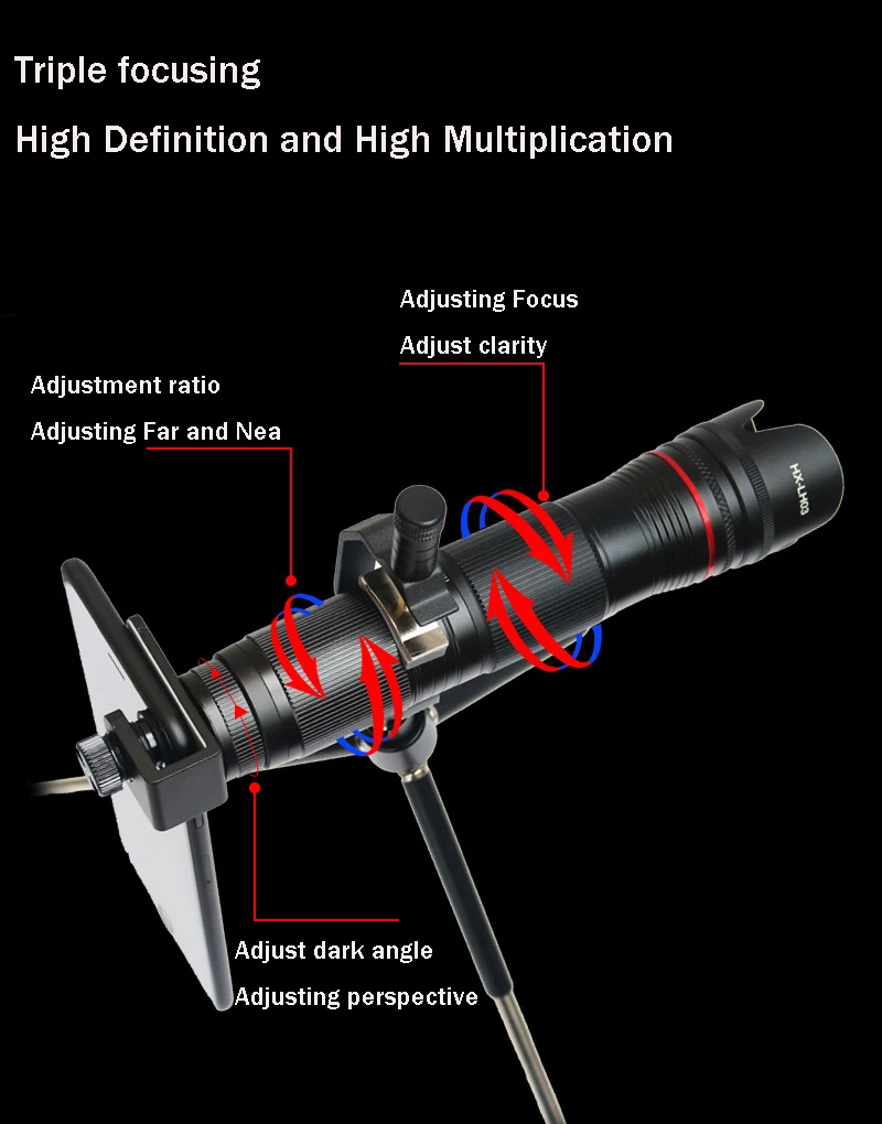 Bluetooth Управление 4K HD подзорная труба 16X-35X телескоп Камера монокуляр объектив с переменным фокусным расстоянием 3-х секционный Мобильный телефон телефото Объективы catalejo