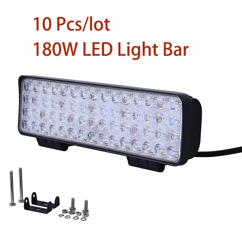 

10Pcs 180W LED Work Light Bar DRL Driving Headlight 12/24V Fog Lamp for Tractor 4WD Trucks SUV ATV Car Offroad Led Work Light