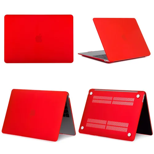 New Laptop Case For Apple Macbook Air Pro Retina 11 12 13 15,Cover for mac book New Pro 13.3 15.4 inch With Touch Bar,A1932+Gift - Цвет: Matte Red