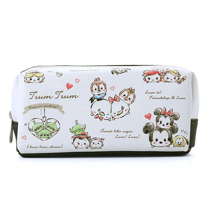 

New Fashion Tusm Tsum Mickey Minnie Girls Kids Small PU Cosmetic Bags Cases For Children