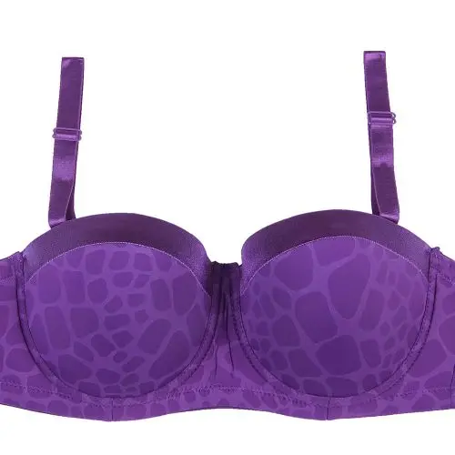 Цвет, высокое качество, 36-46 D, 1/2 чашечки, бесшовный бюстгальтер с принтом, плюс большой размер, пуш-ап, женский сексуальный бюстгальтер, бесшовный силиконовый бюстгальтер без бретелек, H059-2 - Цвет: Print Purple