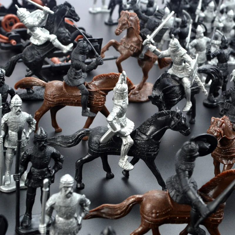 

28pcs Medieval Knights Horses Soldiers Figures Model Playset Kid Toy Castle Game
