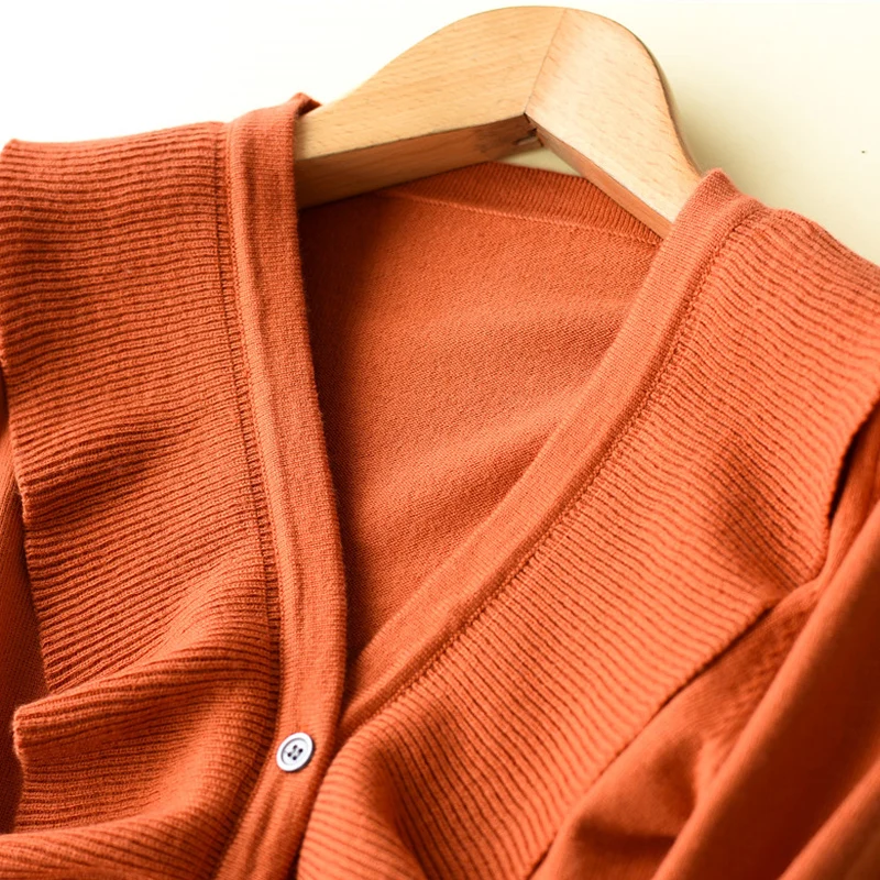 2018 Women Sweaters Cardigans Flare Sleeve V-Neck Knitted Coat Autumn Casual Solid Color Soft Loose Cashmere Wool Sweater Jacket