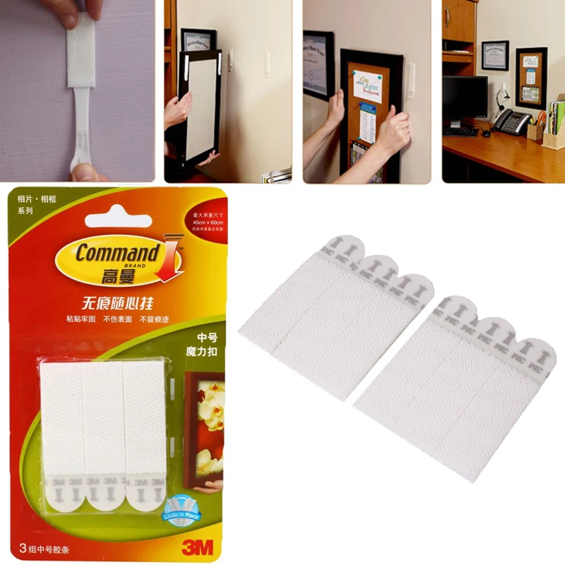 

Removable Damage Free Picture Frame Nylon Hanging Strips Wall Sticker Decor