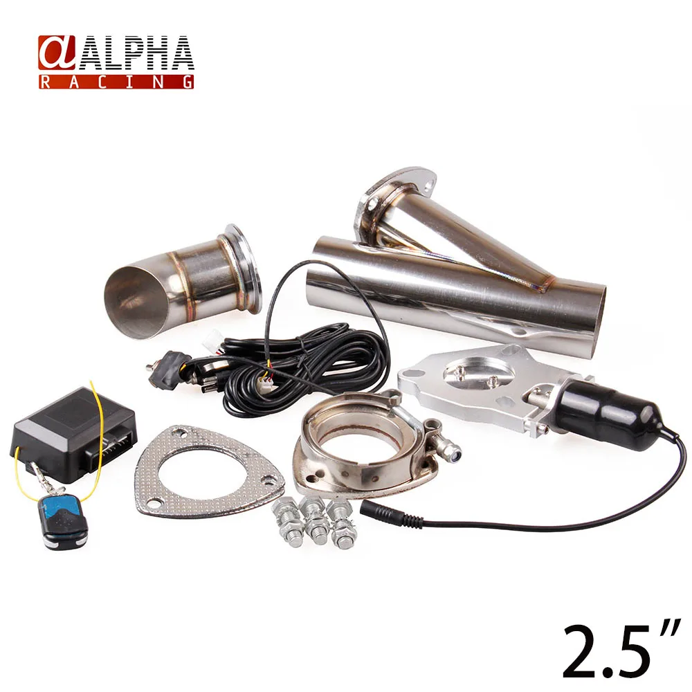 Alpha Racing 2.5" Electric Stainless Exhaust Cutout Cut Out Dump Valve