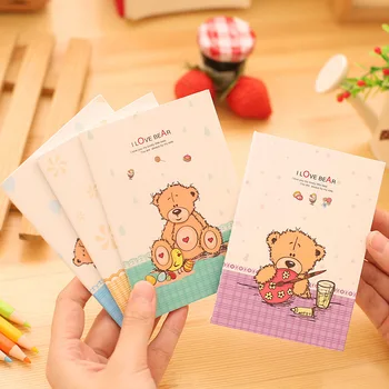 

Free ship!1lot=40pc!cute bear binding Diary book / cartoon small mini cartoon paper notebook/Writing pads/creative stationery