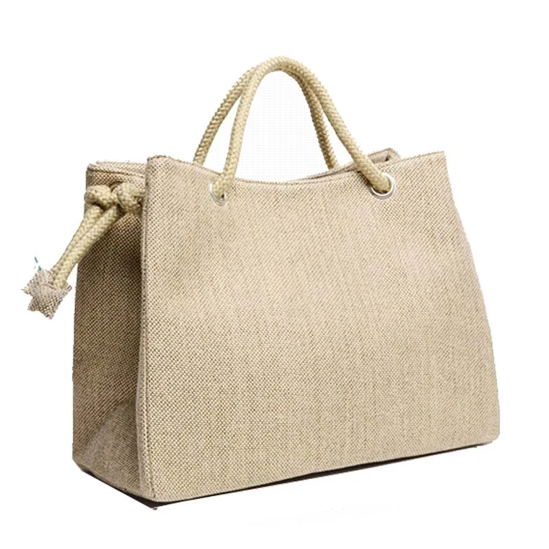 

Women famous brands handbags cheap Summer Linen Beach Bag capazos de playa jute beach baskets bags bolsa feminina tote