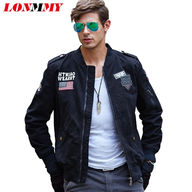 LONMMY 2018 Mens jackets and coats Cotton Militar style