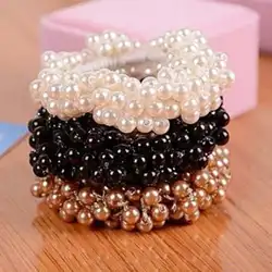 Для женщин Мода Веревка Scrunchie хвост держатель искусственный жемчуг резинка для волос