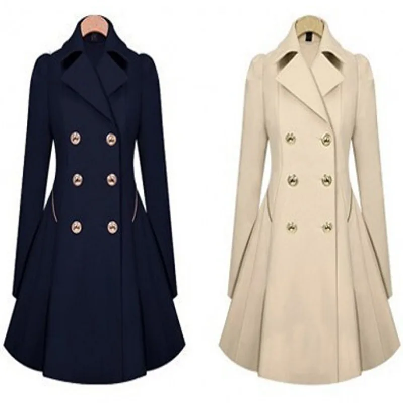 woman trench spring 2019 elegant a-line autumn double breasted office office long female trench plus size coats streetwear