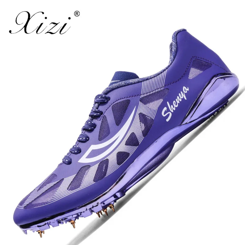 

2018 Track Spikes Shoes for Men and Women Green Blue Athletics Spike Shoes for Running Sneakers Lightweight Unisex Field Shoes