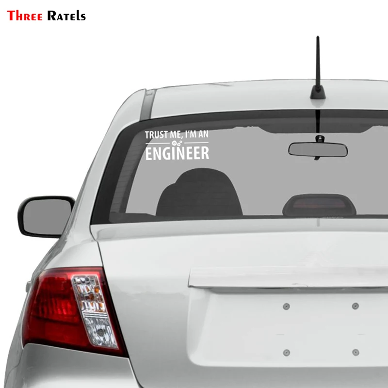 Three Ratels LBH365 Funny Car Sticker 30x13.7cm - Trust Me I Am an Engineer Vinyl Decal for Cars image 2