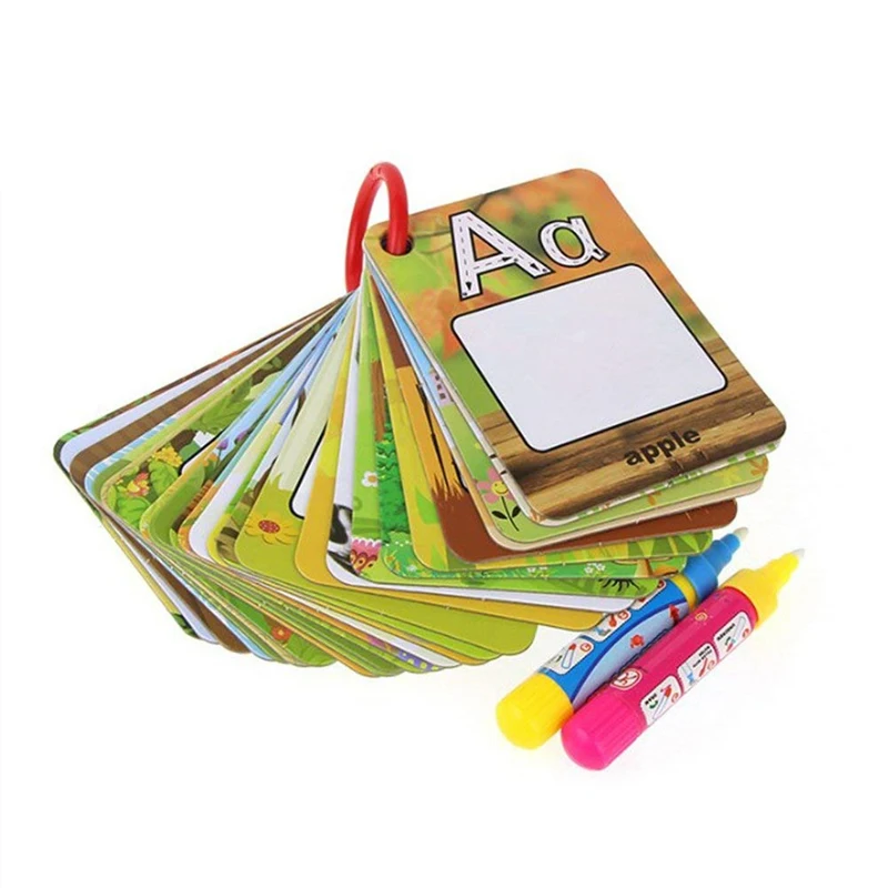 Cartão de Pintura de Água Graffiti Desenho Placa Crianças Letras 3d Educação Precoce Cognitivo Quebra-cabeça Colorir Bebê Livro Brinquedo 26 Mod. 331501 7 Brinquedos p desenhar