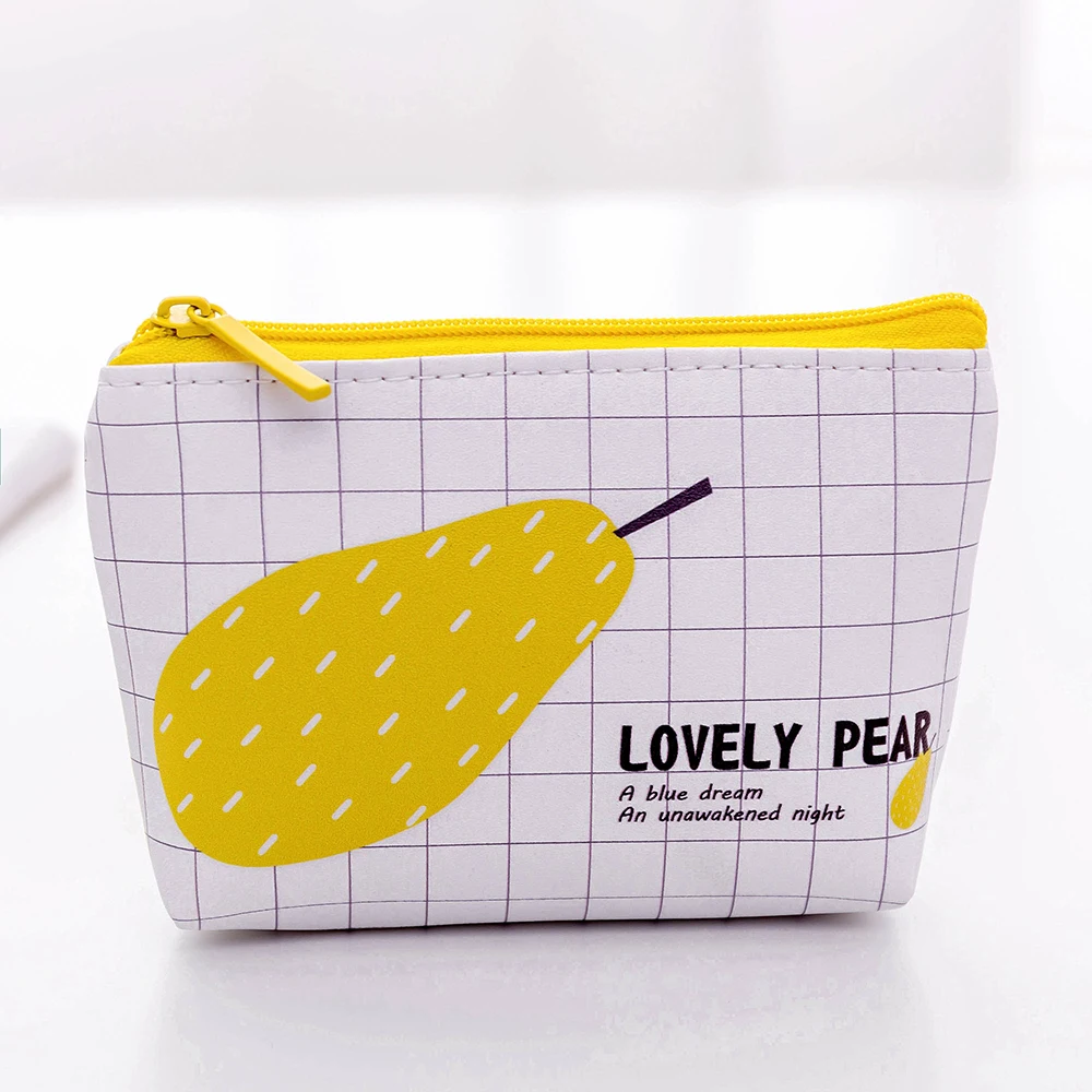 

Fashion Zipper Coin Purses Bag Female Girl Small Mini Wallet Rabbit Watermelon Pear Pineapple Print Change Pouch Card Holder