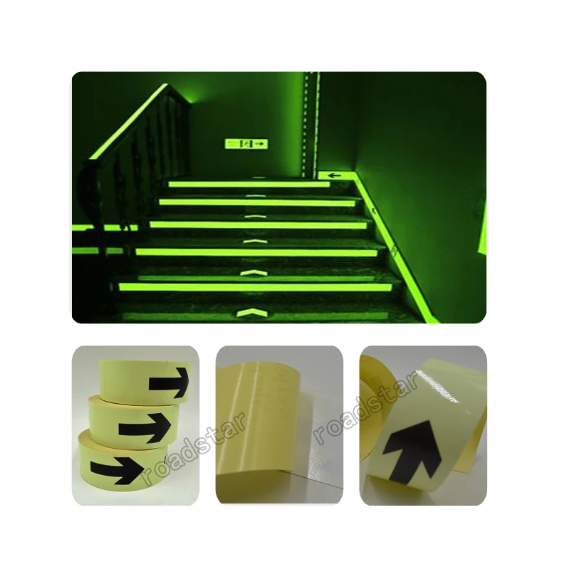 5CM X 5M Hot sell 5cm width glow in the dark tape lasting 4 hours Luminous film for safety 5CM X 5M Hot sell 5cm width glow in the dark tape lasting 4 hours Luminous film for safety