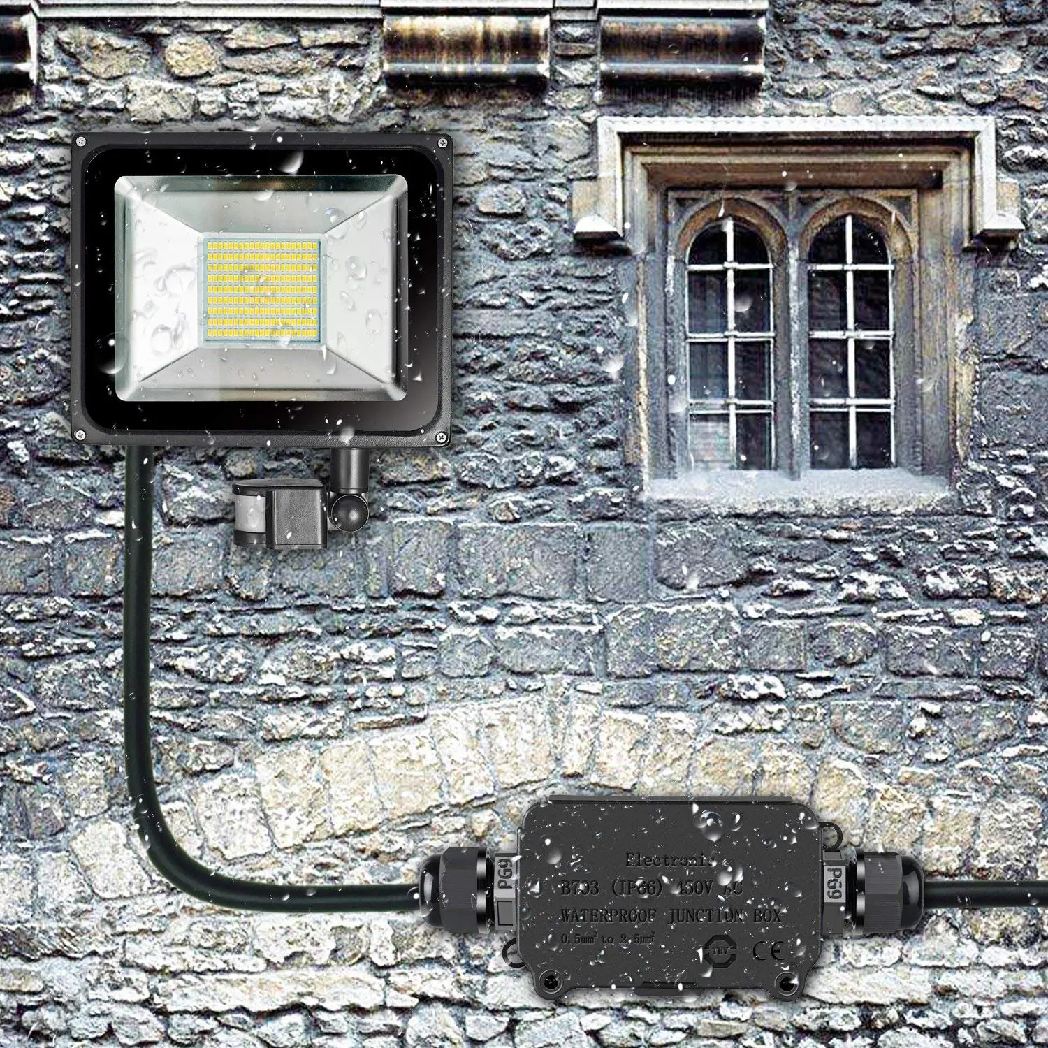 

New Style IP66 Waterproof Outdoor 2 Cable PG9 Black Plastic Connector Gland Electrical Junction Box Black