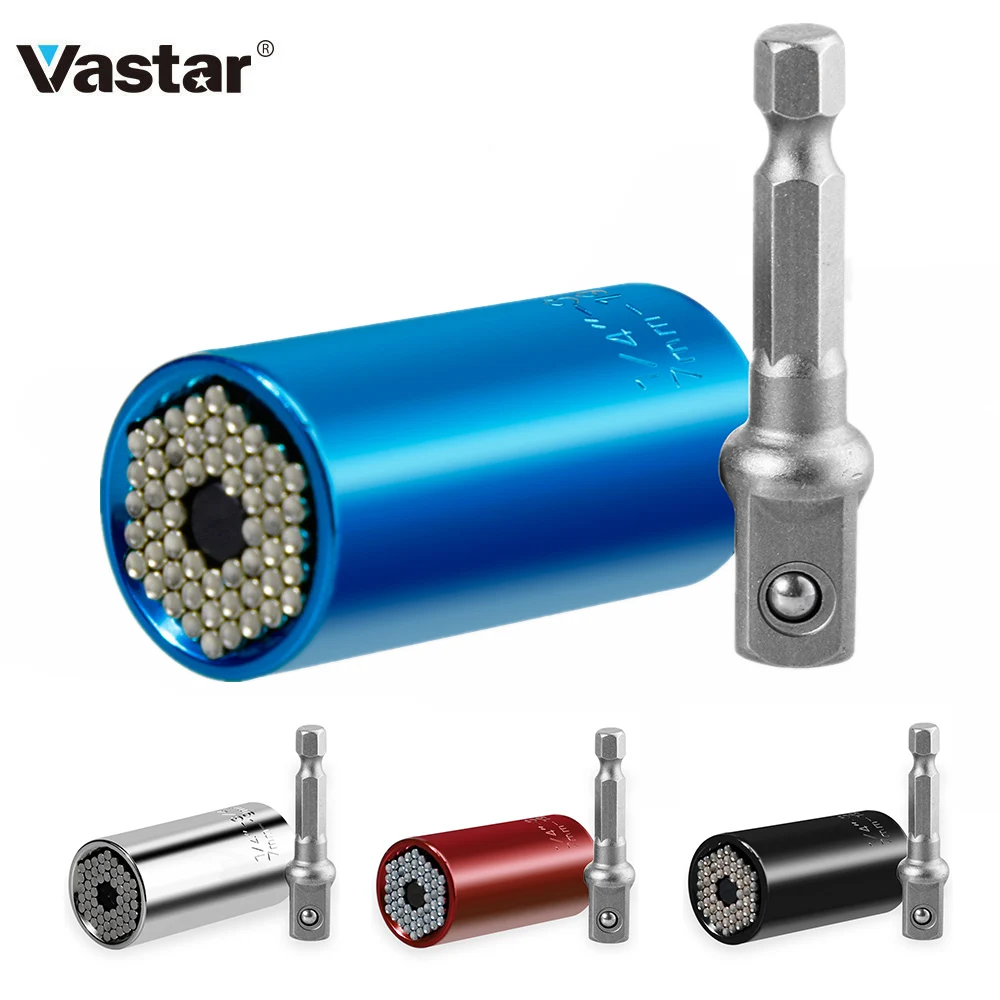 

Vastar Universal Torque Wrench Head Set Socket Sleeve 7-19mm Power Drill Ratchet Bushing Spanner Key Magic Grip Multi Hand Tools