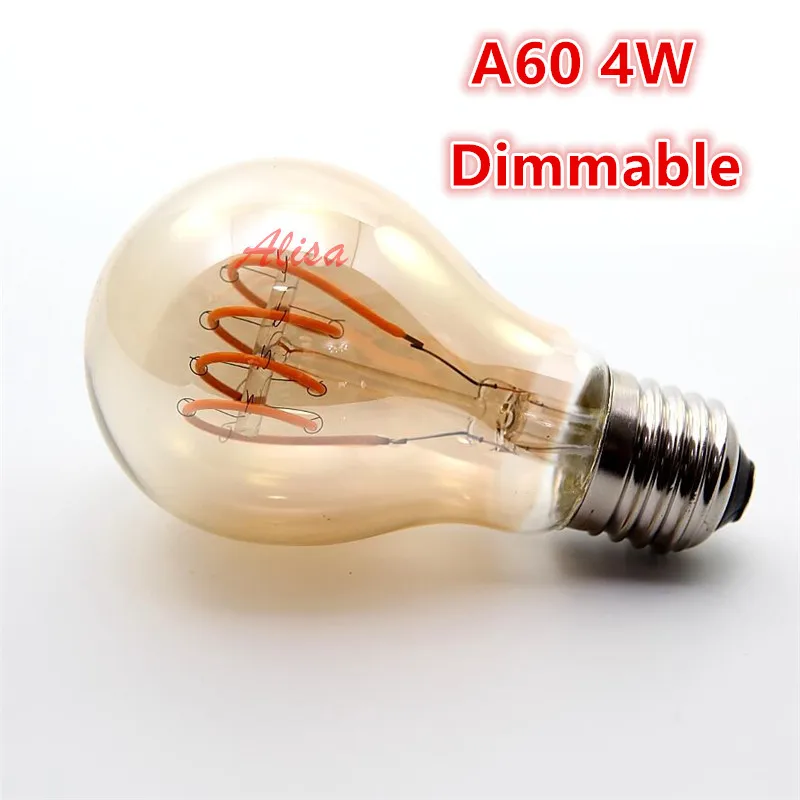 Винтажная спиральная лампа onilai AC 110 220 В G80 ST45 A60 T45 с регулируемой яркостью 4 Вт 2200K