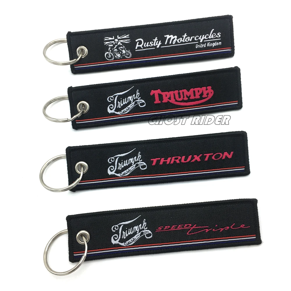 

For Triumph THRUXTON SPEED Embroidered Badge Keyring Embroidery Key Holder Chain Collection Keychain