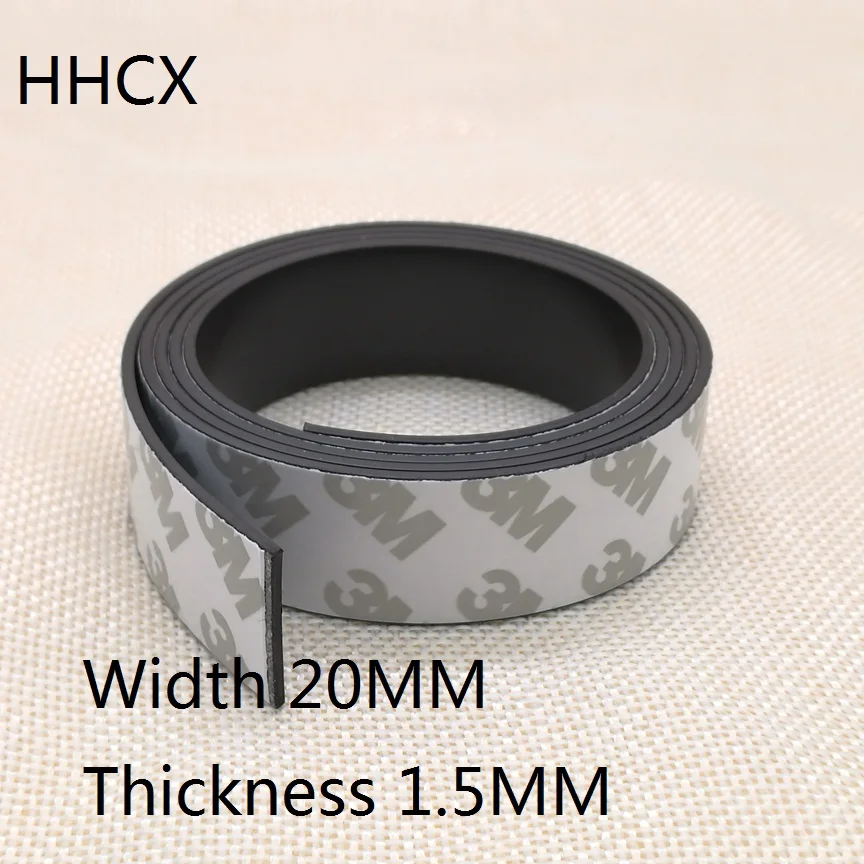 

1 Meter Rubber Magnet 20*1.5 mm self Adhesive Flexible Magnetic Strip Rubber Magnet Tape width 20mm thickness 1.5mm 20mm x 1.5mm