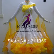 KAKA ТАНЕЦ b1408, Новинка года белый Цвет Костюмы для бальных танцев Стандартный платье для танцев, Вальс Конкурс платье, Для женщин, Костюмы для бальных танцев платье для танцев