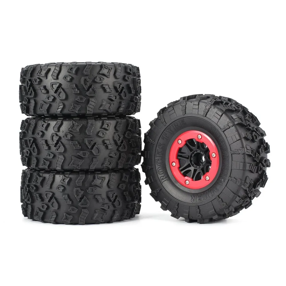 

AUSTAR 4pcs AX-4021E 130mm Rim Rubber Tyre Tire Wheel Plastic Hub for 1/10 RC Crawler Model HSP HPI RC Model Toys Spare Parts