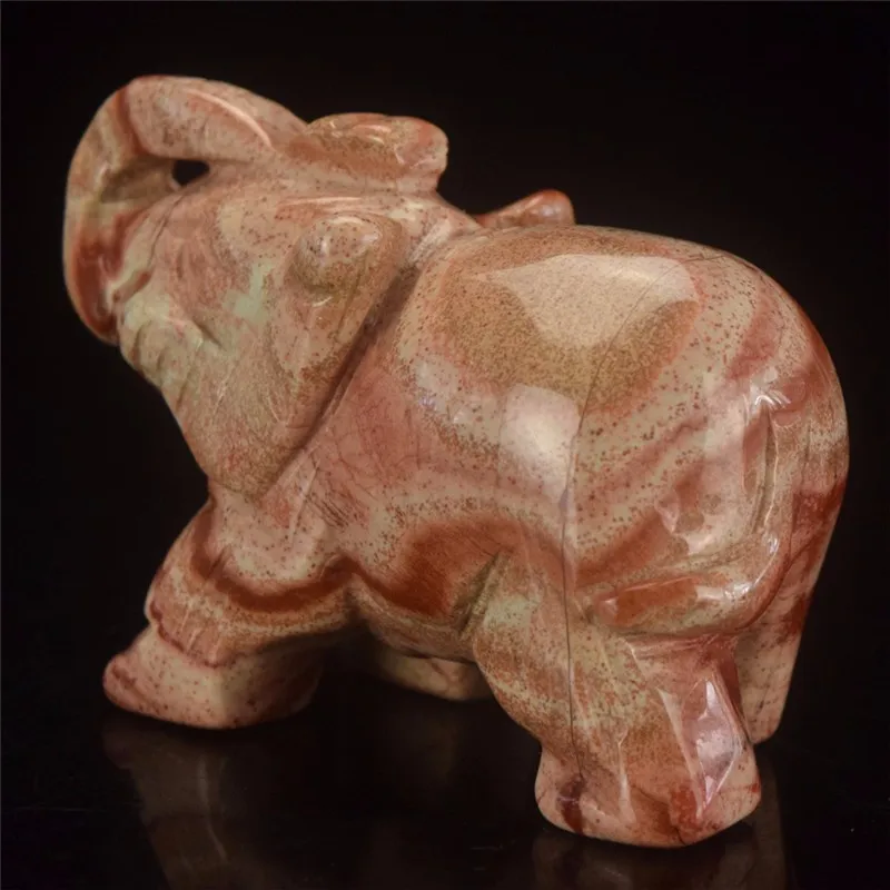 2 дюймов Хрустальная статуя слона ремесло резной слоник из натурального камня Статуэтка нефрита Мини фигурки животных для декора Чакра Исцеление