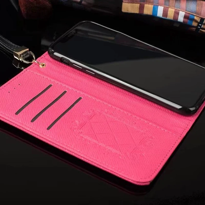 Pu leather case for iPhone X 6 6s 7 8 plus samsung galaxy note8 women wallet phone bags cover  (4)