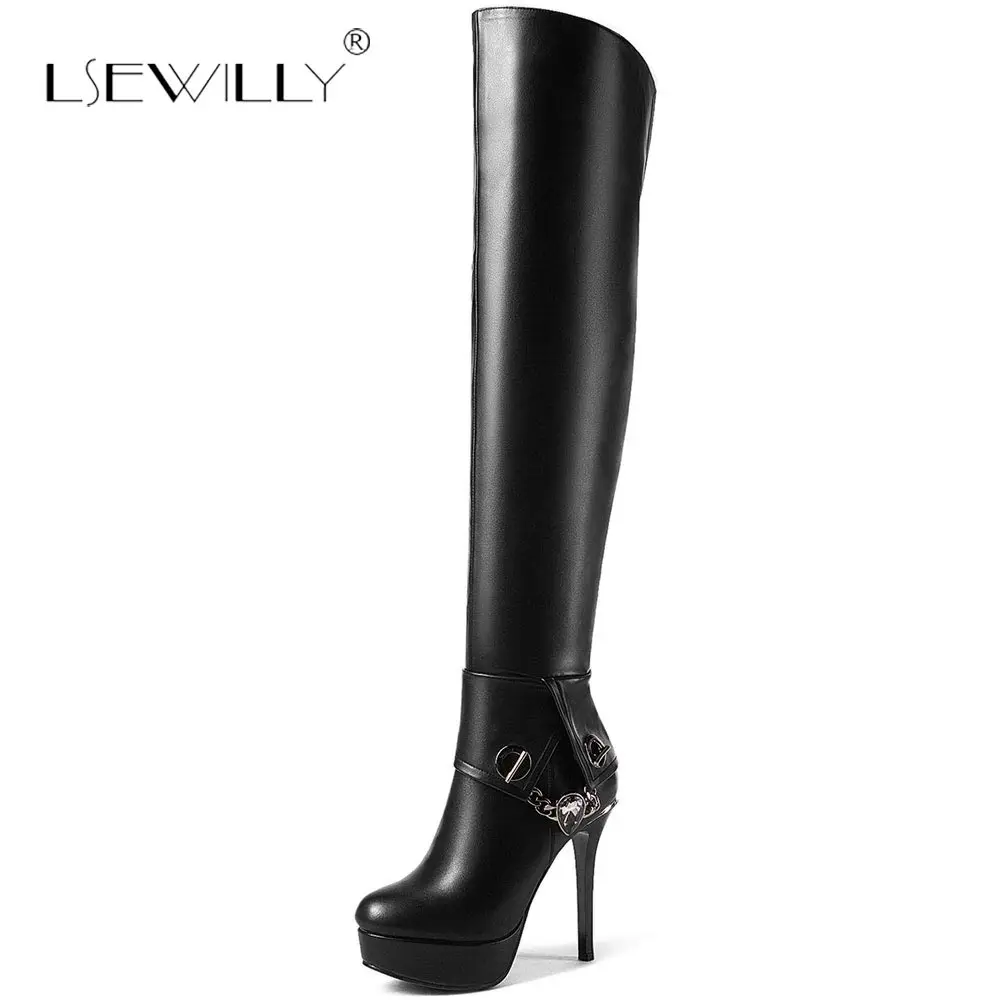 

Lsewilly Thigh High Boots For Women Thin High Heels Woman Shoes Autumn Winter Boots Over The Knee Boots Black Booties S904