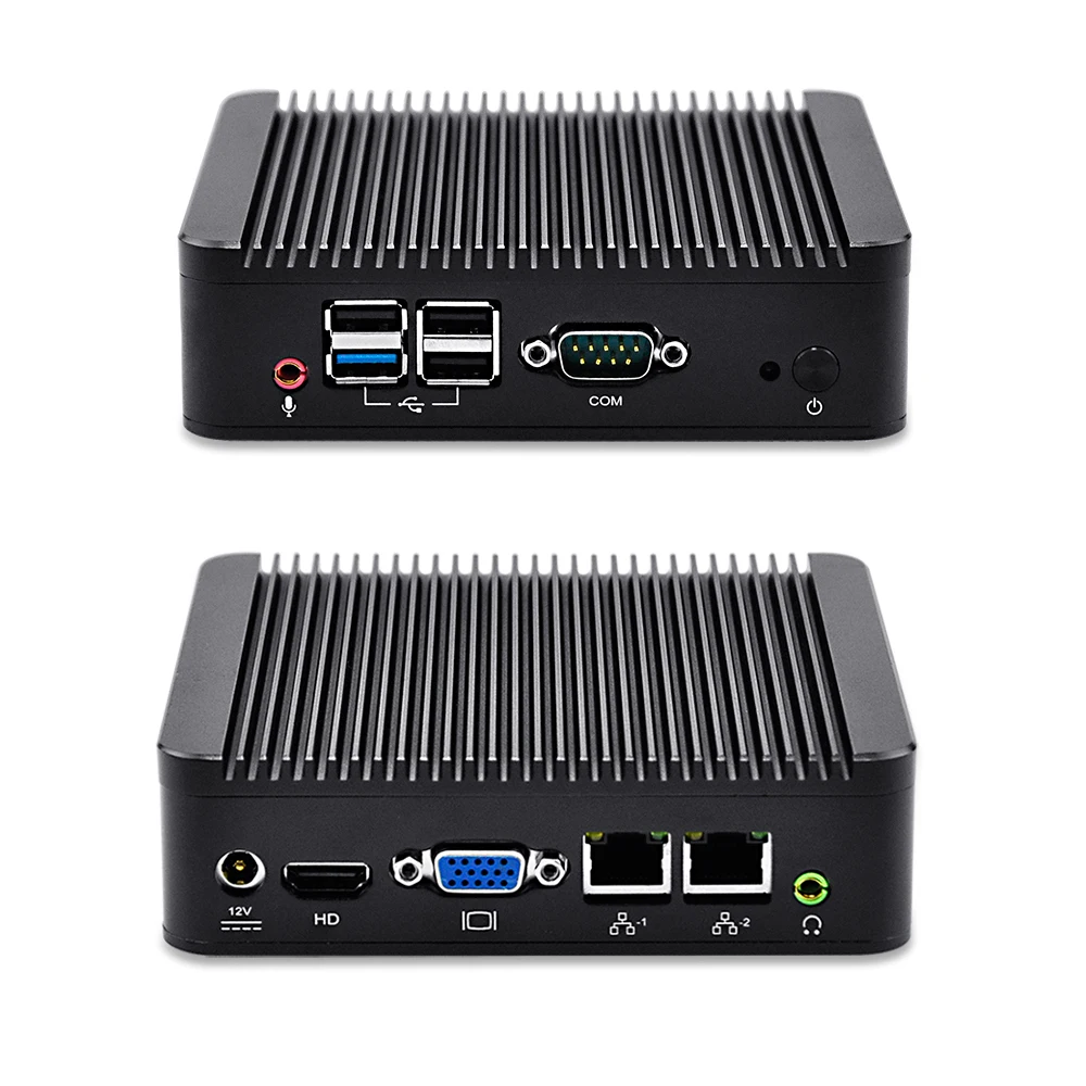 QOTOM-Q190S Мини Компьютерный серверный шкаф J1900 2 Gigabit LAN, 1 RS232, 1 VGA, 1 видео высокой четкости, 1080 P Бесплатная доставка