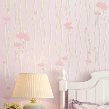

Modern 3D fresh pattern non-woven fabric wallpaper double layer embossed dandelion pattern design fresh color for bedroom walls
