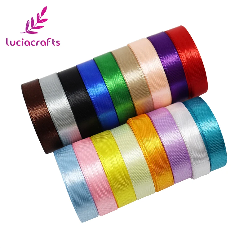 

1roll/lot(25yards) 10/12/15/20/25/40mm Solid Color Christmas Satin Ribbons For Wrapping Bow Garment DIY Trim Accessories U0303