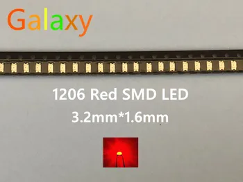 

Free Shipping 1206 red light light-emitting diode SMD LED 3216 Diodes SMD 1206 led 620-625NM 100-120MCD 2,0-2.6V 3.2*1.6 200PCS