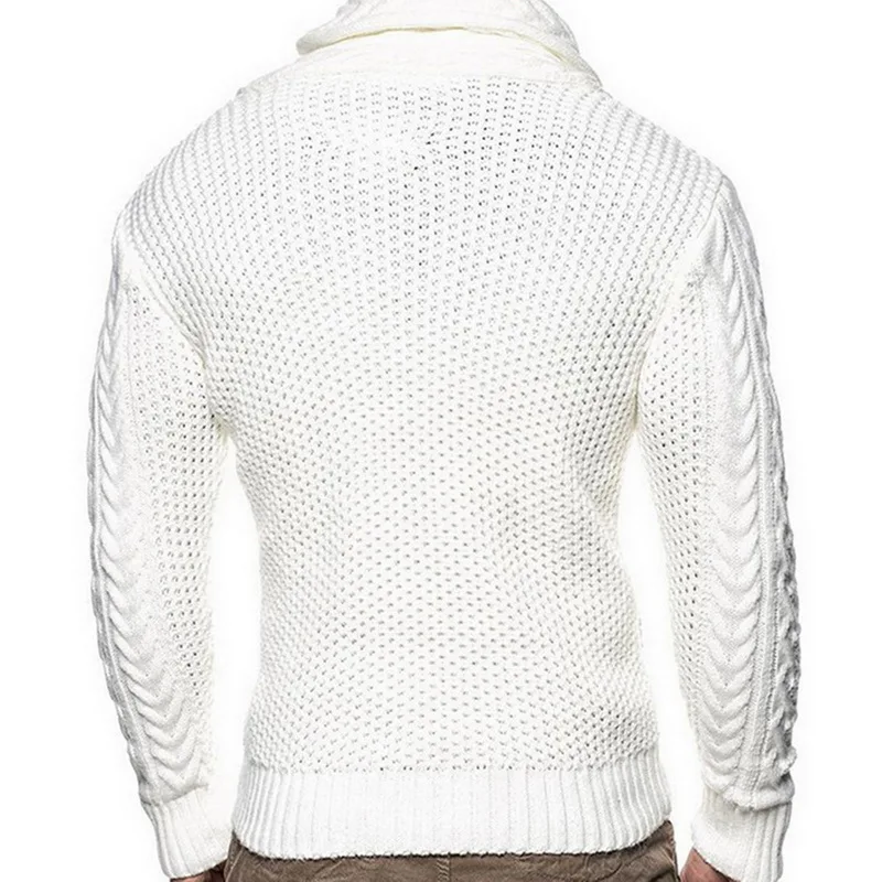 Cardigan Sweater Coat Turtleneck Men Autumn Fashion Buckle Sweater Casual Thick Warm Knitting Sweater Male rapper Clothes hombre