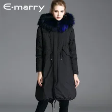 Мех енота зимняя куртка женские пуховики женские утка верхняя одежда на пуху Пальто Длинные рукава парка пальто