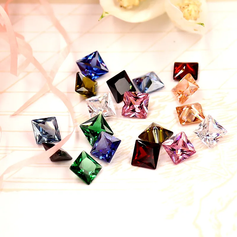 

Free shipping 6mm/8mm/10mm Super flash square shape pointback zircon, Self-Adhesive loose stones for diy/Jewellery accessories