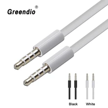 Greendio Jack de 3.5mm Cabo de Áudio Banhado A Ouro 3.5 milímetros Masculino para 3.5mm Masculino Aux Cabo para Carro Xiaomi falante fone de ouvido Cabo Auxiliar