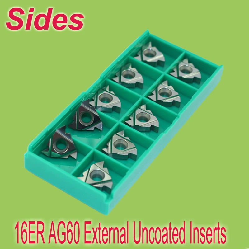 

Free Shiping 16ER AG60 Indexable NO Coating Tungsten Carbide Threading Lathe Inserts for Threaded Lathe Holder