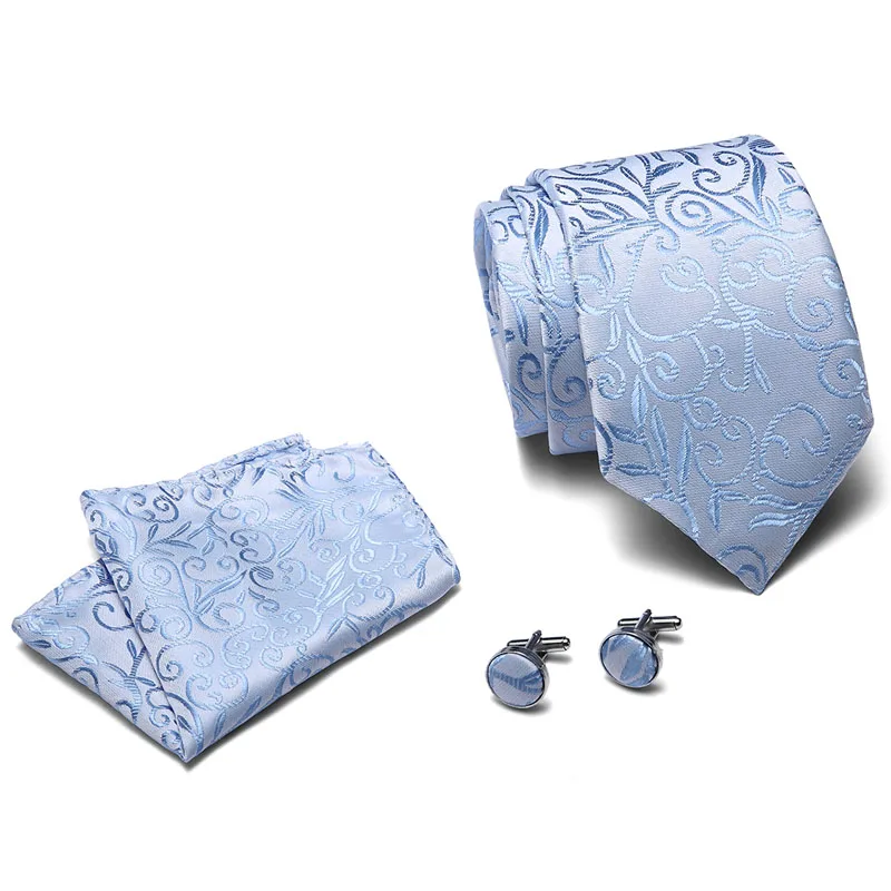 2019 офисные для мужчин синий плед галстук 100% Шелковый жаккардовый галстук Gravata платок запонки свадебный набор для официальная вечеринка