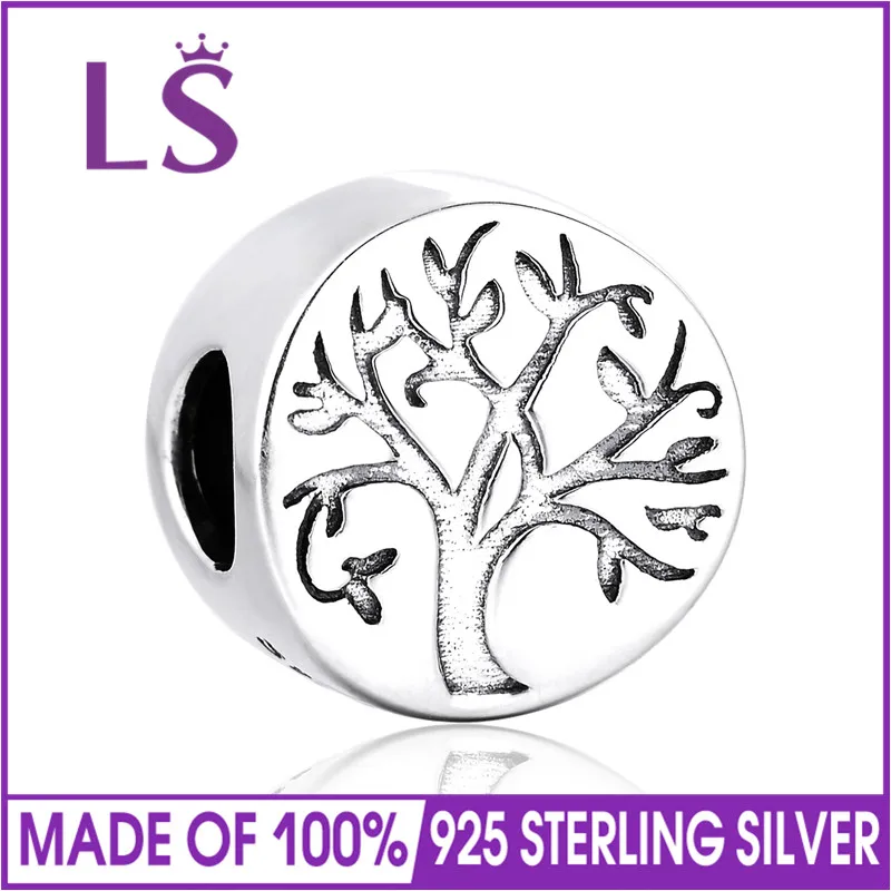 

LS Vintage Tree of Life Charm beads Fit Original Brand Bracelet for Woman Jewelry Making Sterling-Silver-Jewelry Charms