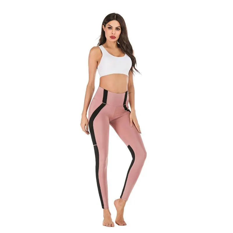 

High Waist Woman Yoga Pants Solid Print Gym Running Yoga Leggings Control Training Pants High Waist Sportswear Hidden Pocket