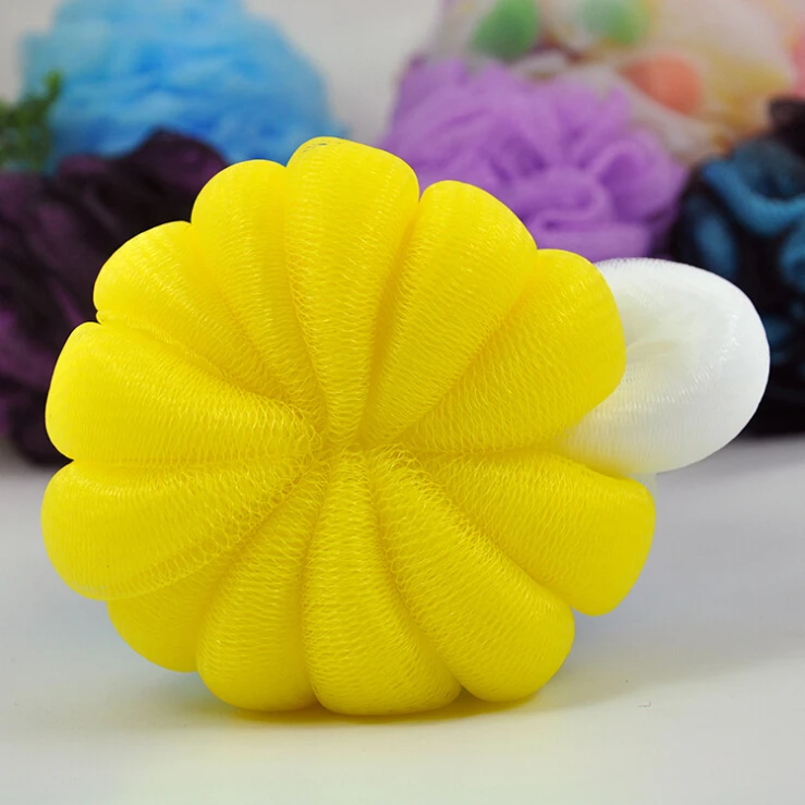 5 Color Flower Mesh Sponge Bath Ball Shower Easy Cleaning Bathing