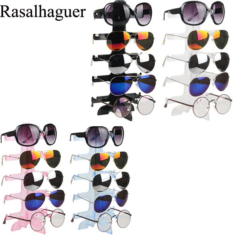 Fashion Colors Plastic 5 Pairs Of Glasses Frame Sunglasses Display Stand Sunglasses Display Stand Glasses Display Stand