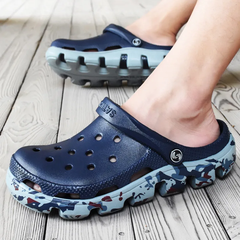 Crocse Outdoor Mens Sandals Summer Beach Sandals Men Clogs Croc Shoes Sandale Homme Sandalias Homem Erkek Sandalet Size 39-47