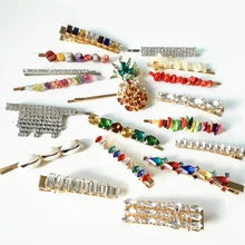 Милые заколки для волос с фруктами и ананасами, заколки для волос для женщин и девочек, заколки с кристаллами, свадебные украшения, аксессуары для волос, заколки