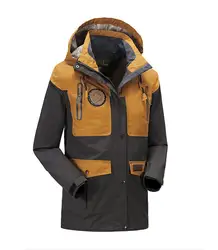 2018 демисезонный Мужской повседневные куртки для кемпинга с капюшоном водонепроницаемые ветрозащитные куртки пальто прямая Лоскутная