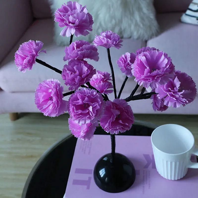 Led camellia flower lamp branch lamp set lamp room bedroom shop decoration night light table lamp